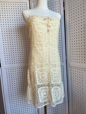 Sz S/M Ivory Boho Crocheted dress/skirt